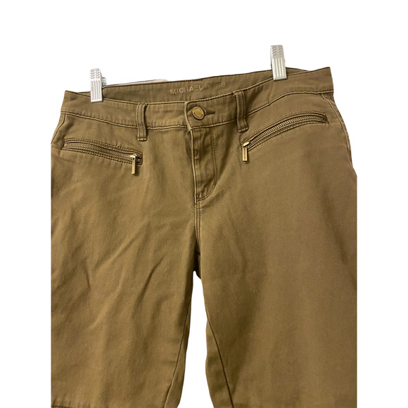 Michael Kors Womens Jeans Skinny Stretch Pants Green Sage Ankle Zip4 - Picture 3 of 7